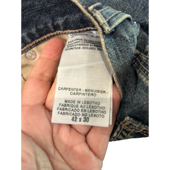 Levi Strauss Signature Workwear Carpenter Blue Jeans Sz 42x30 Vintage - Picture 5 of 12